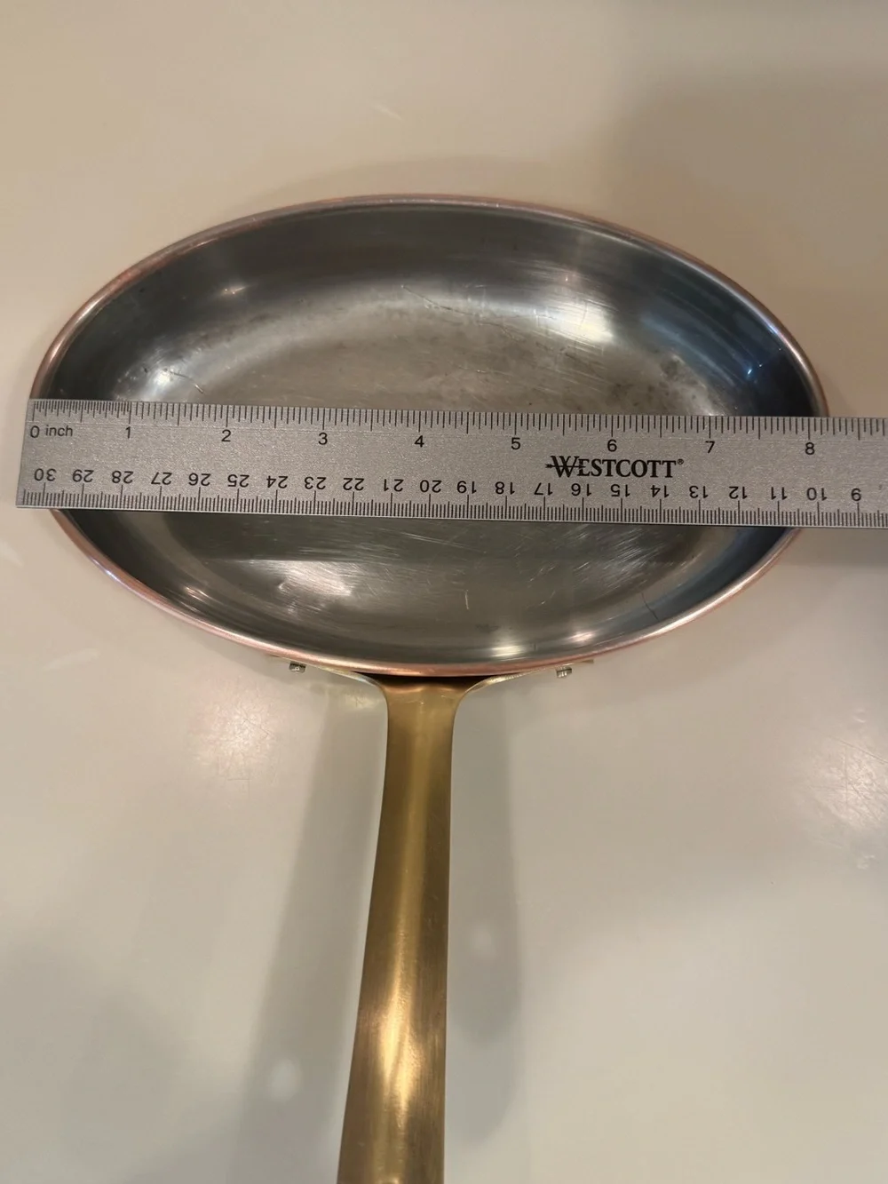 Tagus Vintage Copper 8” x 5” Skillet With Brass Handle Made In Portugal - Picture 11 of 13